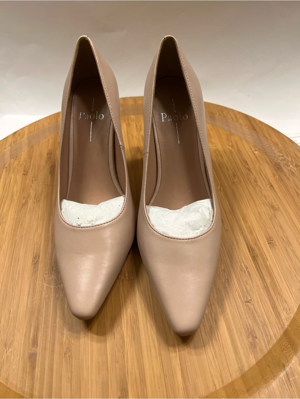 Polina Blush Pink Nappa Leather Pointed-Toe High Heels by Paolo Size 7.5